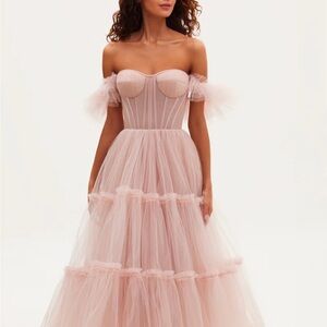 Elegant Pink Off-Shoulder Dress